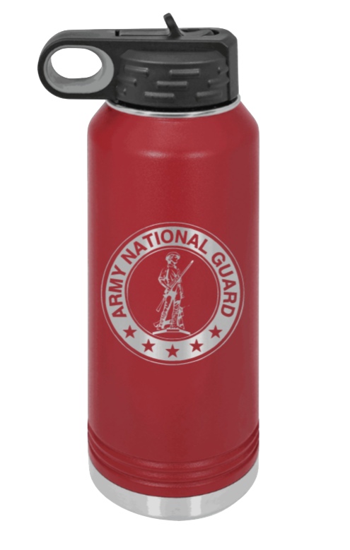 National Guard - 32oz Water Bottle Laser Engraved- Maroon