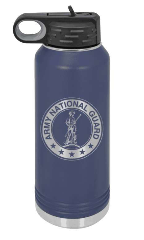 National Guard - 32oz Water Bottle Laser Engraved- Navy
