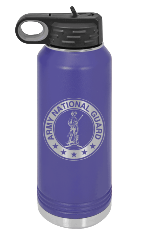 National Guard - 32oz Water Bottle Laser Engraved- Purple