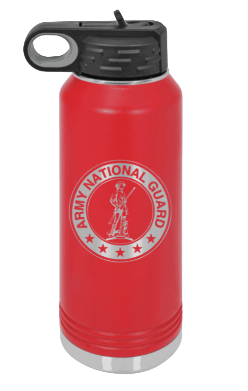 National Guard - 32oz Water Bottle Laser Engraved- Red