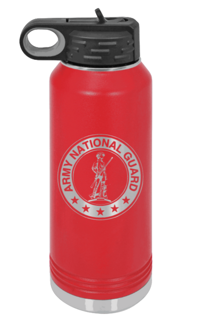 National Guard - 32oz Water Bottle Laser Engraved- Red