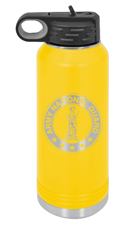 National Guard - 32oz Water Bottle Laser Engraved- Yellow