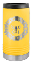 Load image into Gallery viewer, Navy Laser Engraved Slim Can Insulated Koosie
