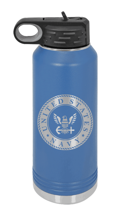 Navy  - 32oz Water Bottle Laser Engraved- Royal Blue