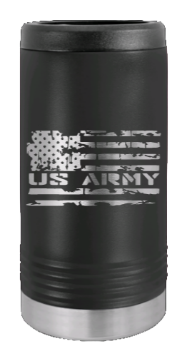 Army Flag Laser Engraved Slim Can Insulated Koosie