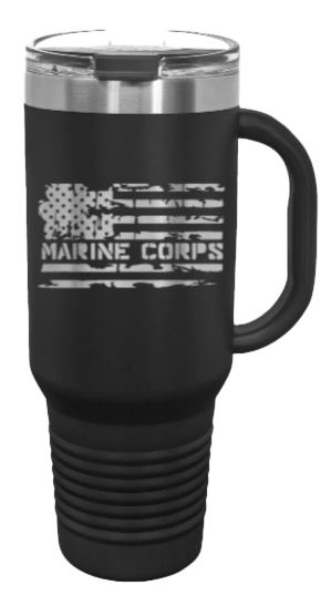 Marine Corps Flag 40oz Handle Mug Laser Engraved