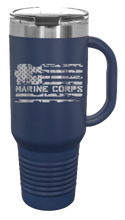 Load image into Gallery viewer, Marine Corps Flag 40oz Handle Mug Laser Engraved
