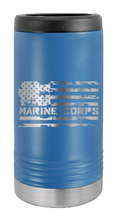 Load image into Gallery viewer, Marine Corps Flag Laser Engraved Slim Can Insulated Koosie
