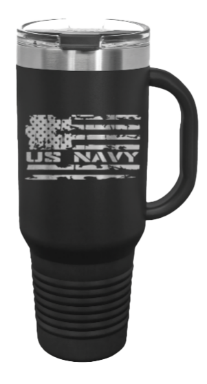 Navy Flag 40oz Handle Mug Laser Engraved
