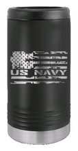 Load image into Gallery viewer, Navy Flag Laser Engraved Slim Can Insulated Koosie
