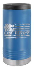 Load image into Gallery viewer, Navy Flag Laser Engraved Slim Can Insulated Koosie
