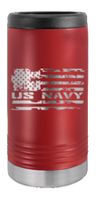 Load image into Gallery viewer, Navy Flag Laser Engraved Slim Can Insulated Koosie
