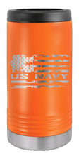 Load image into Gallery viewer, Navy Flag Laser Engraved Slim Can Insulated Koosie
