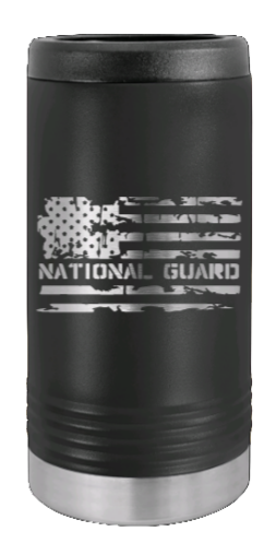 National Guard Flag Laser Engraved Slim Can Insulated Koosie