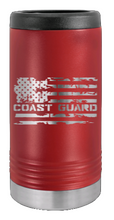Load image into Gallery viewer, Coast Guard Flag Laser Engraved Slim Can Insulated Koosie
