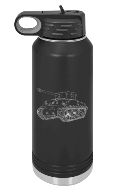 Tank - 32oz Water Bottle Laser Engraved- Black
