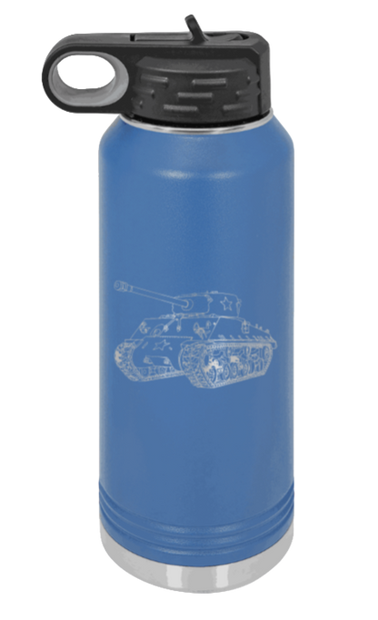 Tank - 32oz Water Bottle Laser Engraved- Royal Blue