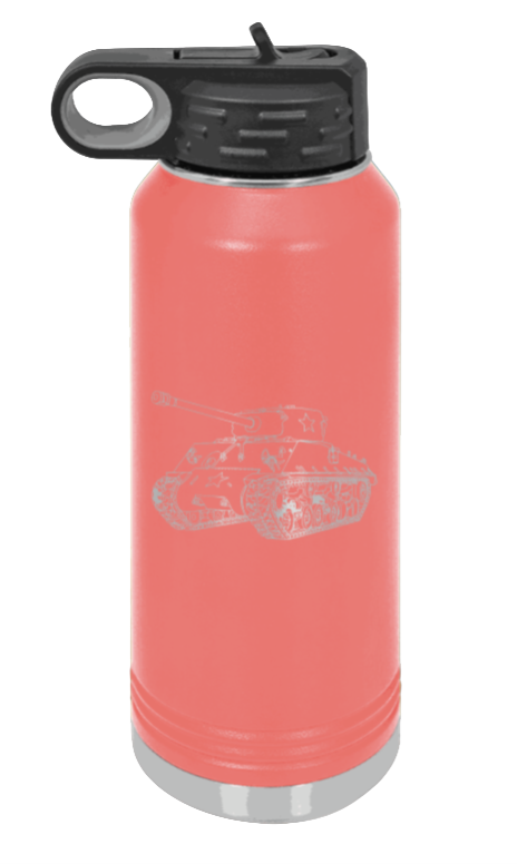 Tank - 32oz Water Bottle Laser Engraved- Coral