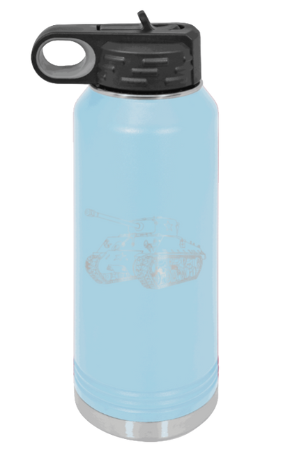 Tank - 32oz Water Bottle Laser Engraved- Light Blue