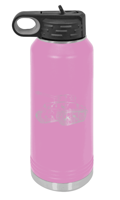 Tank - 32oz Water Bottle Laser Engraved- Light Purple