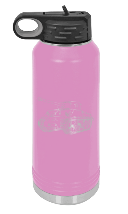 Tank - 32oz Water Bottle Laser Engraved- Light Purple