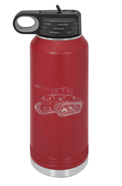 Tank - 32oz Water Bottle Laser Engraved- Maroon