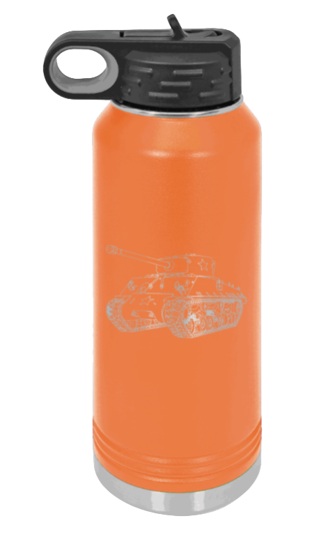 Tank - 32oz Water Bottle Laser Engraved- Orange