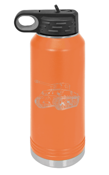 Tank - 32oz Water Bottle Laser Engraved- Orange