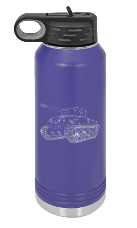 Tank - 32oz Water Bottle Laser Engraved- Purple