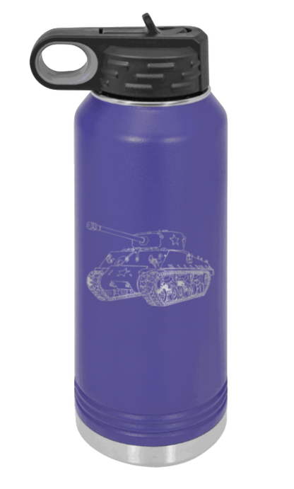 Tank - 32oz Water Bottle Laser Engraved- Purple