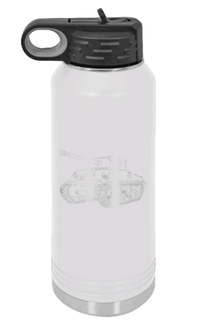 Tank - 32oz Water Bottle Laser Engraved- White