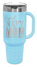 Load image into Gallery viewer, Proud Navy Mom 40oz Handle Mug Laser Engraved
