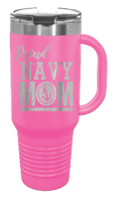 Load image into Gallery viewer, Proud Navy Mom 40oz Handle Mug Laser Engraved
