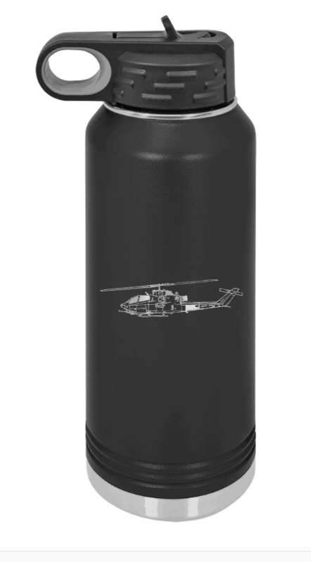 Cobra - 32oz Water Bottle Laser Engraved- Black