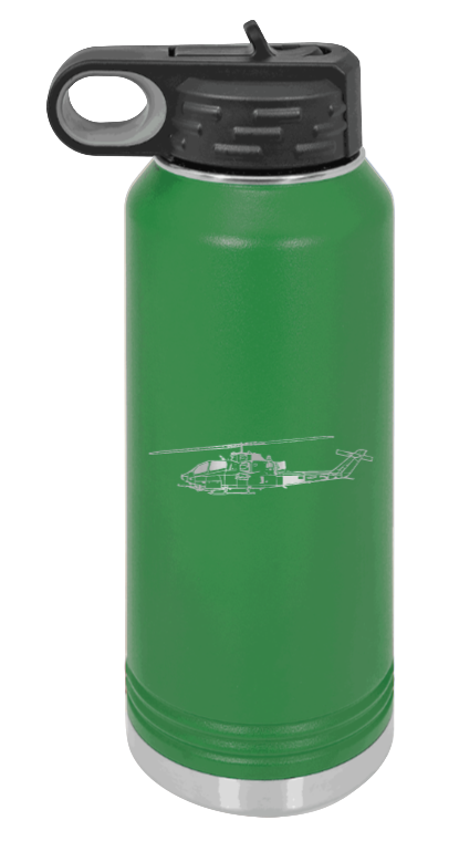 Cobra - 32oz Water Bottle Laser Engraved- Green