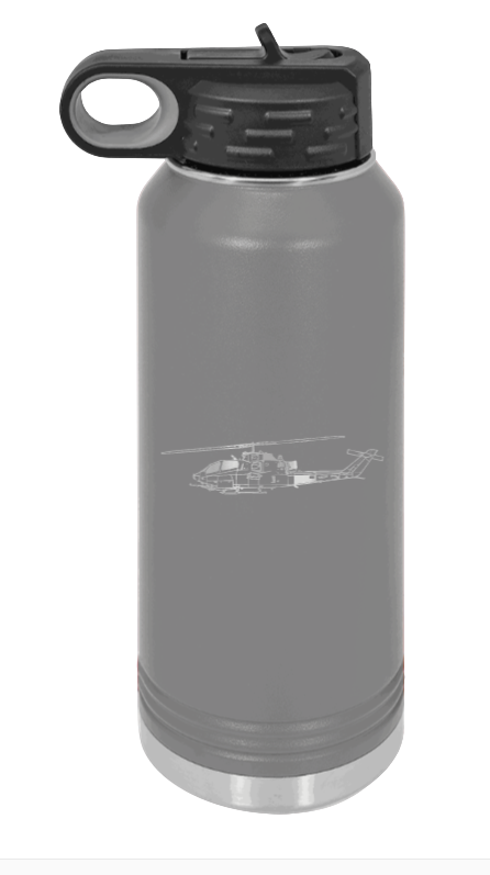 Cobra - 32oz Water Bottle Laser Engraved- Dark Grey