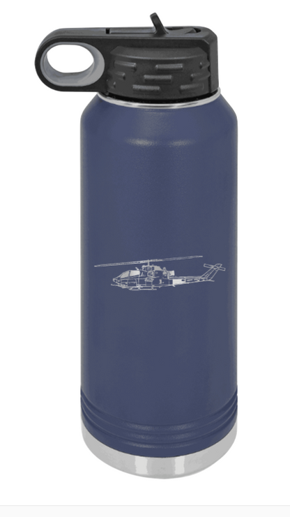 Cobra - 32oz Water Bottle Laser Engraved- Navy