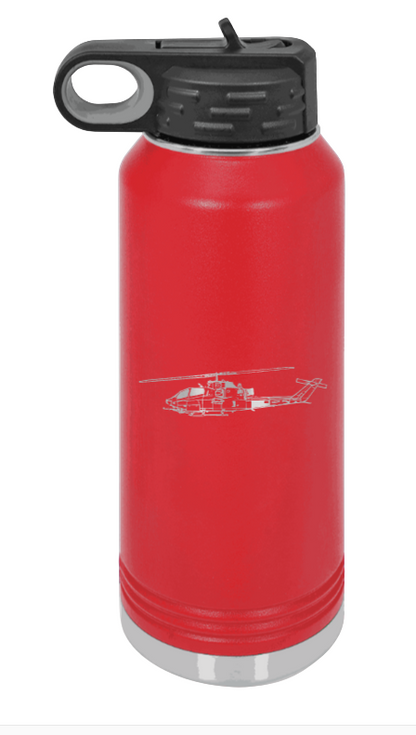 Cobra - 32oz Water Bottle Laser Engraved- Red