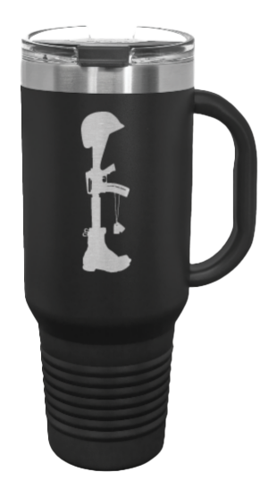 Soldiers Cross 40oz Handle Mug Laser Engraved