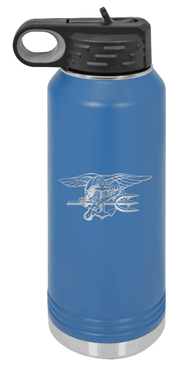 Seal Team - 32oz Water Bottle Laser Engraved- Royal Blue
