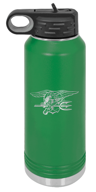 Seal Team - 32oz Water Bottle Laser Engraved- Green