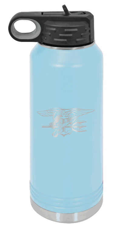 Seal Team - 32oz Water Bottle Laser Engraved- Light Blue
