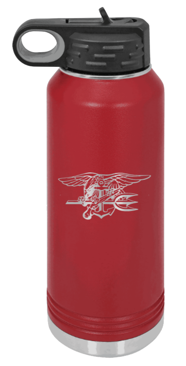 Seal Team - 32oz Water Bottle Laser Engraved- Maroon