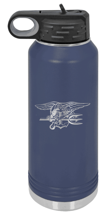 Seal Team - 32oz Water Bottle Laser Engraved- Navy