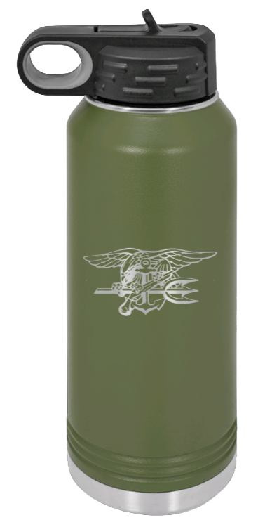 Seal Team - 32oz Water Bottle Laser Engraved- Olive