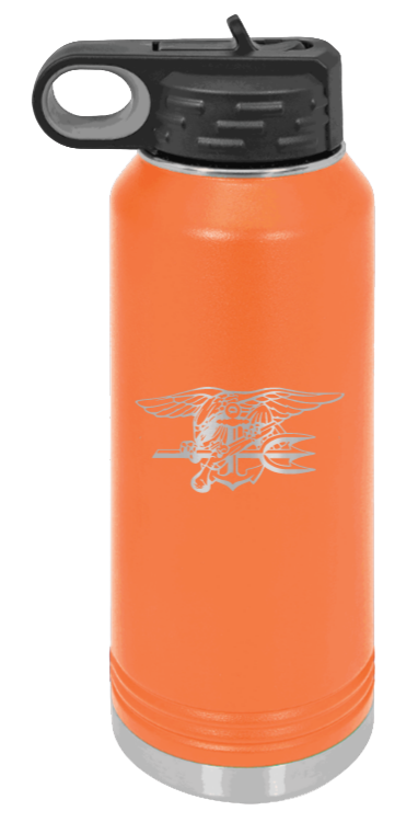 Seal Team - 32oz Water Bottle Laser Engraved- Orange