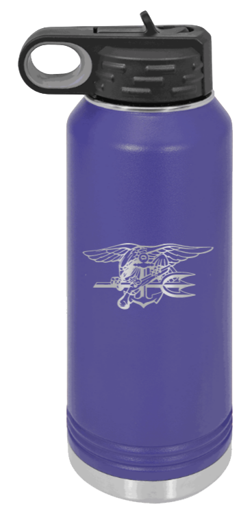 Seal Team - 32oz Water Bottle Laser Engraved- Purple