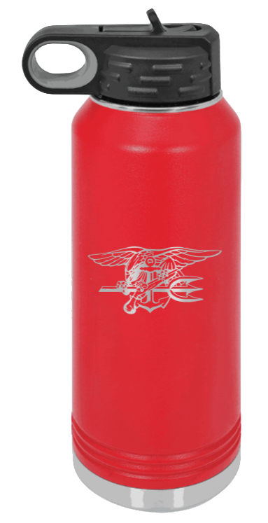 Seal Team - 32oz Water Bottle Laser Engraved- Red