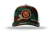 Load image into Gallery viewer, Air Force Veteran Leather Patch Richardson 112PFP Camo Hat
