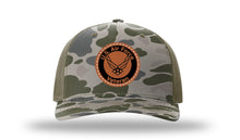 Load image into Gallery viewer, Air Force Veteran Leather Patch Richardson 112PFP Camo Hat
